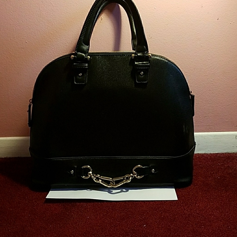 A black handbag